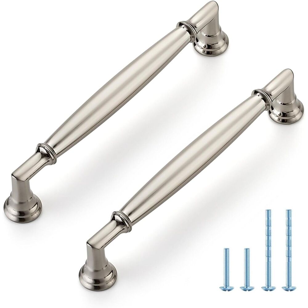 5 Pack 5 Inch Brushed Nickel Cabinet Handles Solid Zinc Alloy Pulls Hardware